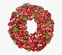 Faux Red Hydrangea Wreath