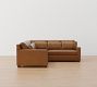 York Square Arm Deep Seat Leather 3-Piece L-Shaped Sectional (100&quot;)