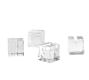 Slab Glass Cube Place Card Holders, Set of 4