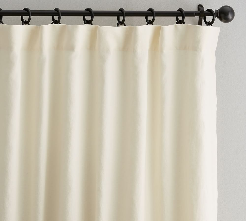 Custom Belgian Flax Linen Curtain - Ivory