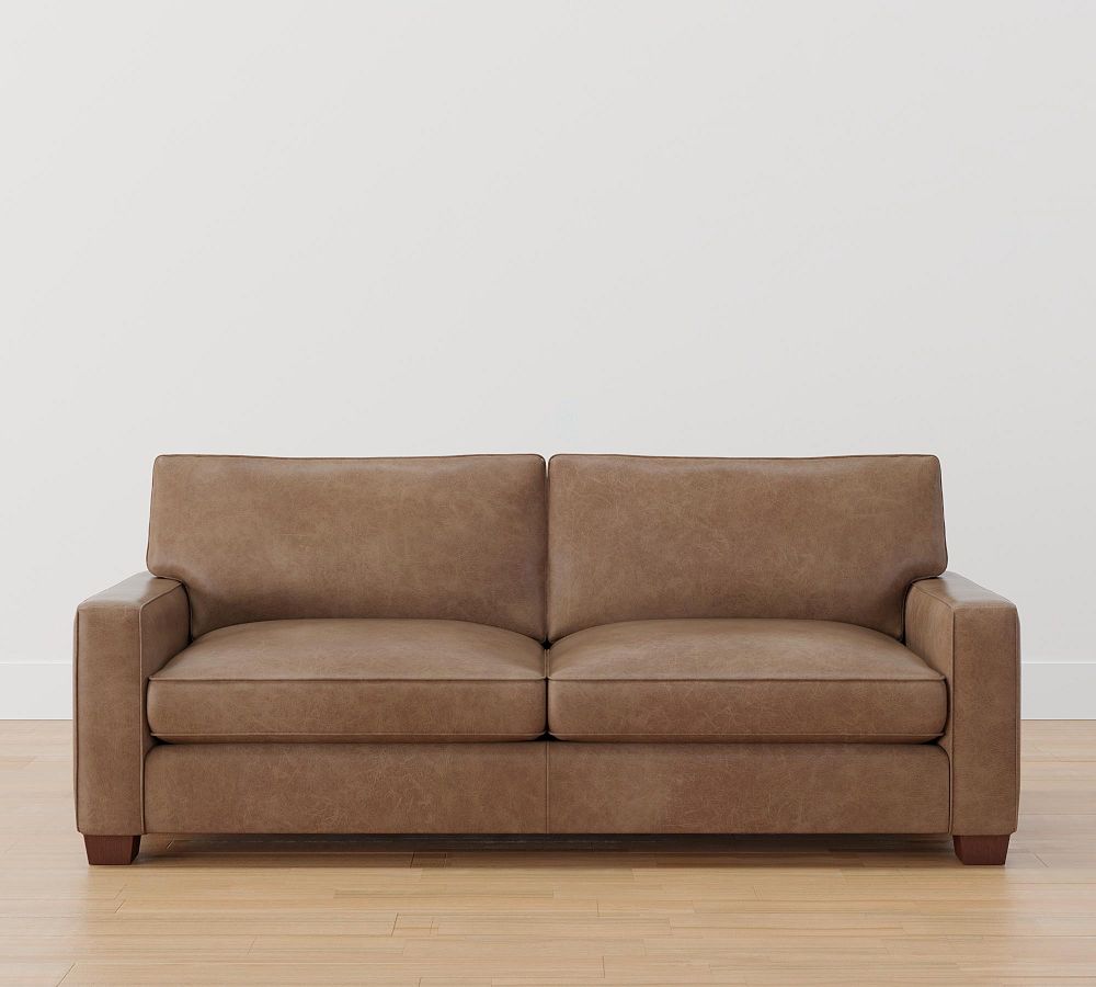 PB Comfort Leather Square Arm Sofa