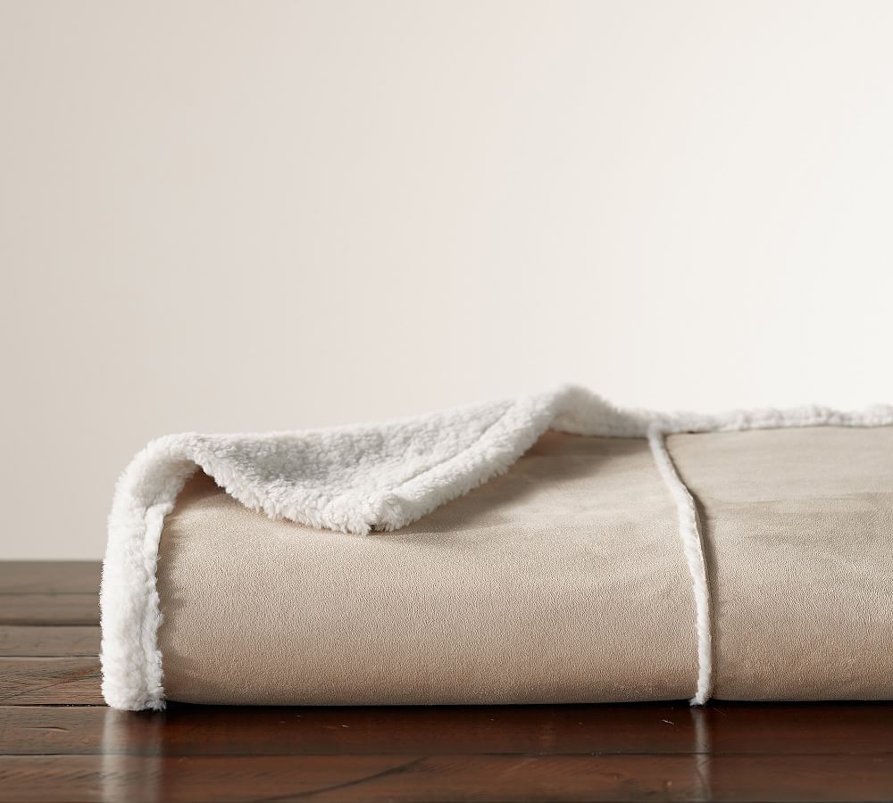 Faux Shearling Throw Blanket
