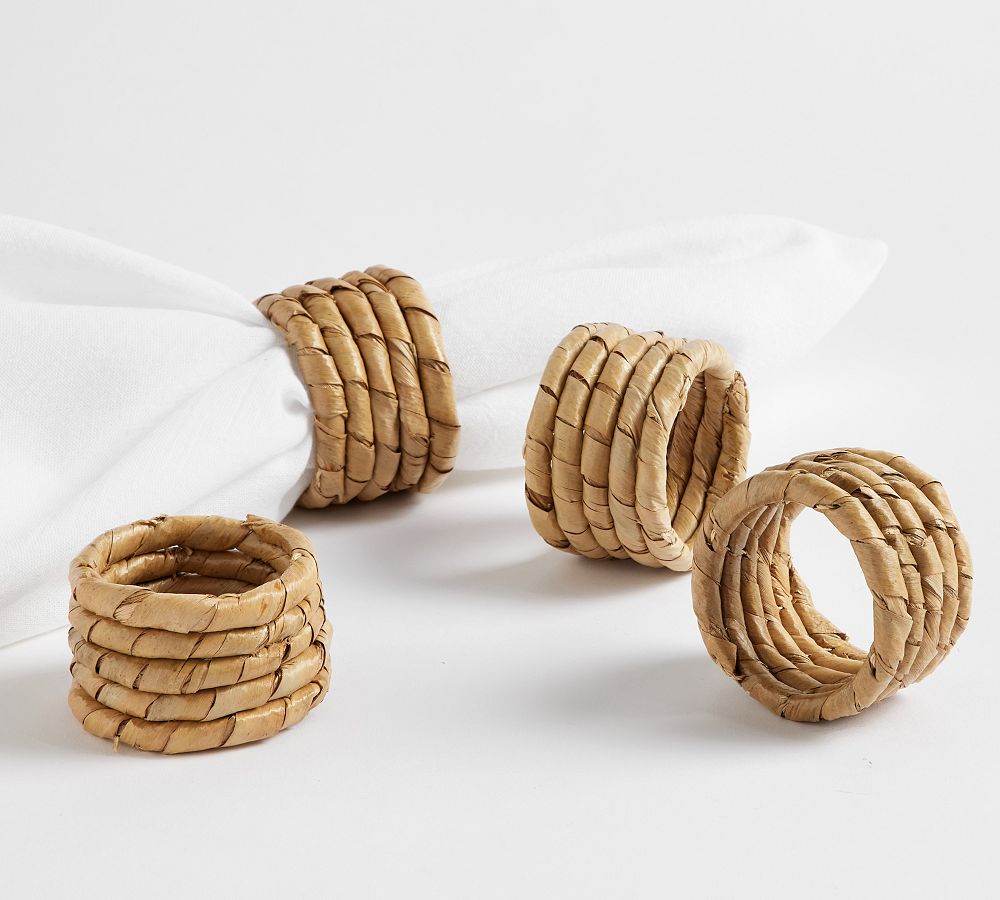 Malibu Handcrafted Seagrass Napkin Rings - Set of 4