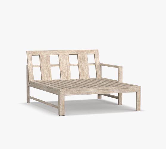 OPEN BOX Indio FSC® Eucalyptus Sectional, RA Double Chaise Frame, Biscotti Pottery Barn