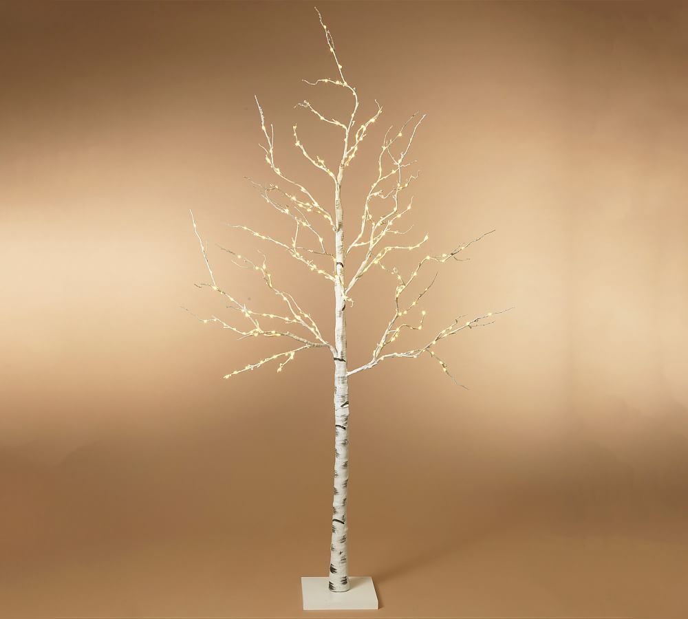 Lit White Birch Tree - 82.6&quot;