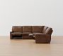 Turner Square Arm Leather Power Reclining L-Shaped Sectional (115&quot;&ndash;128&quot;)