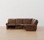 Turner Roll Arm Leather Reversible Power Reclining Sectional (115&quot;&ndash;128&quot;)