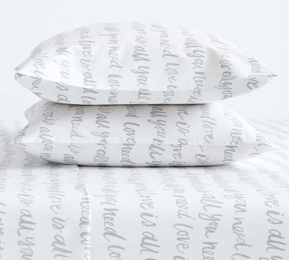 All You Need Is Love Percale Pillowcases - Set of 2