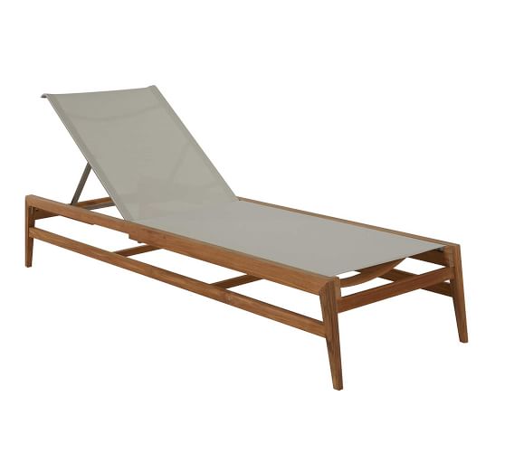 Adriatic Teak Chaise Lounge Chair | Pottery Barn