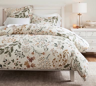 Autumn Botanical Percale Duvet Cover | Pottery Barn