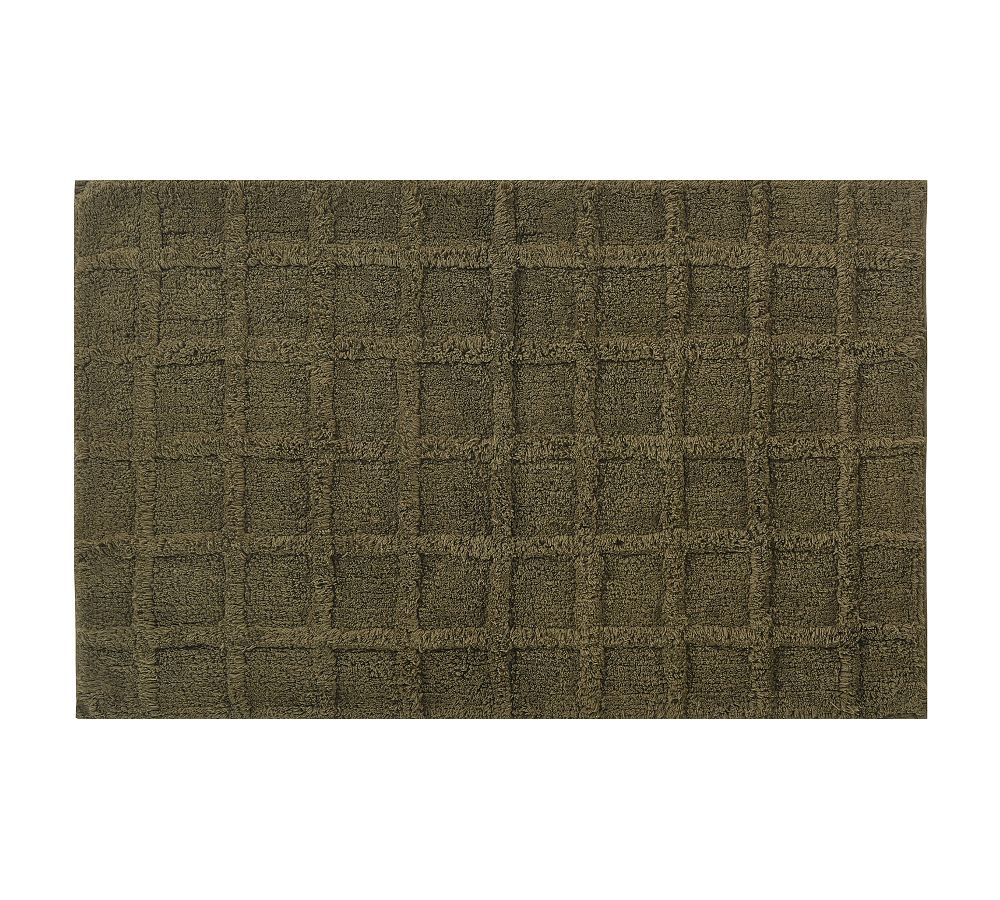 17’x24’, Loden/Olive- Arlette Cotton Bath Mat