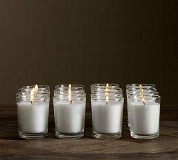 Unscented Filled Glass Votive Candles, Set of 16