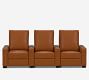 Turner Square Arm Leather Media Chair - Row of 3