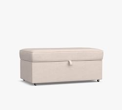 PB Comfort Storage Ottoman with Pull Out Table | Pottery Barn