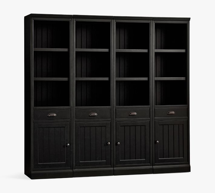 Aubrey Shelf with Open Cabinets (74.5