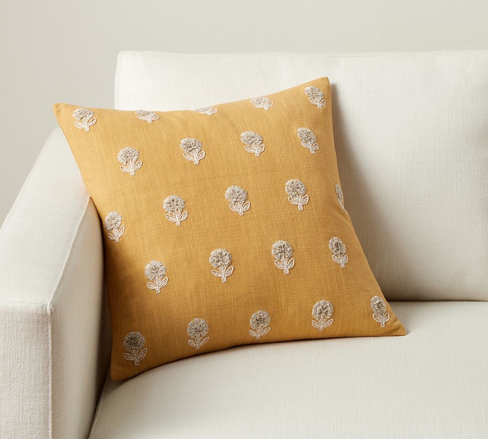 Kayce Floral Embroidered Pillow