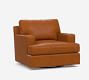 Townsend Square Arm Leather Swivel Chair