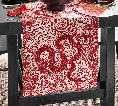 lunar new year dragon table runner