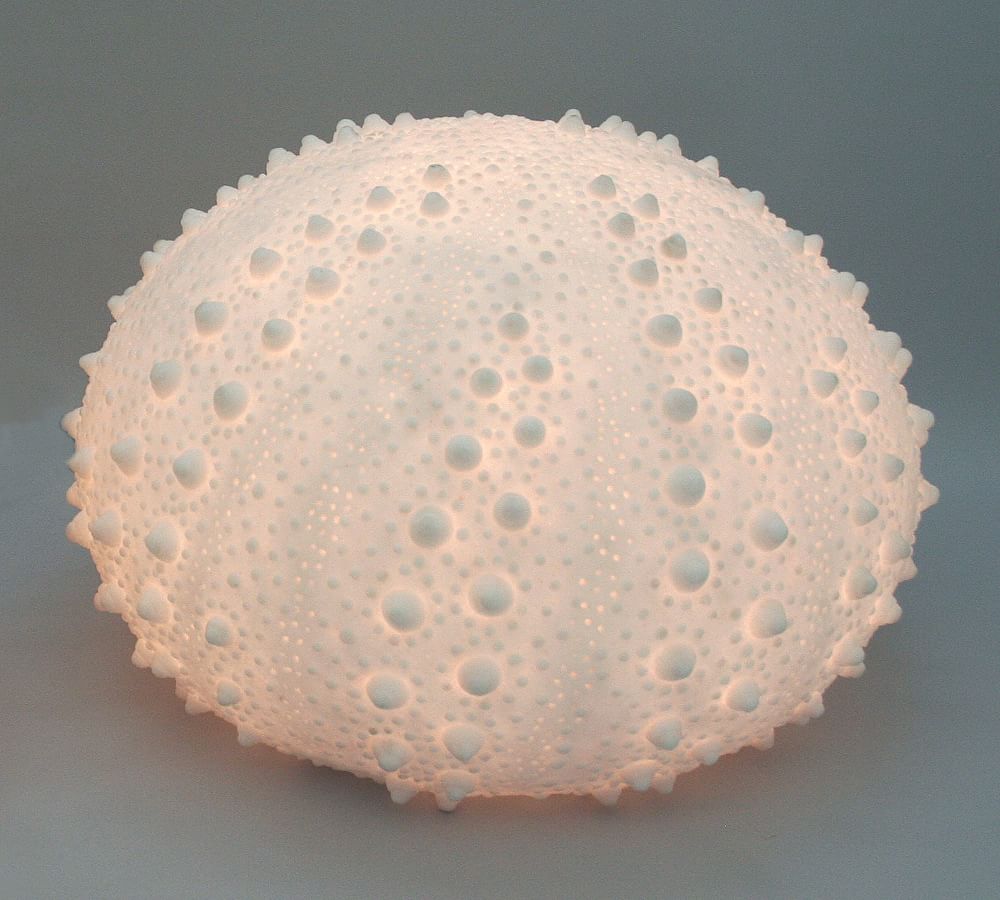 Decorative Lit Frosted Glass Sea Urchin