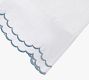 Maci Double Scalloped Percale Embroidered Pillowcase - Set Of 2