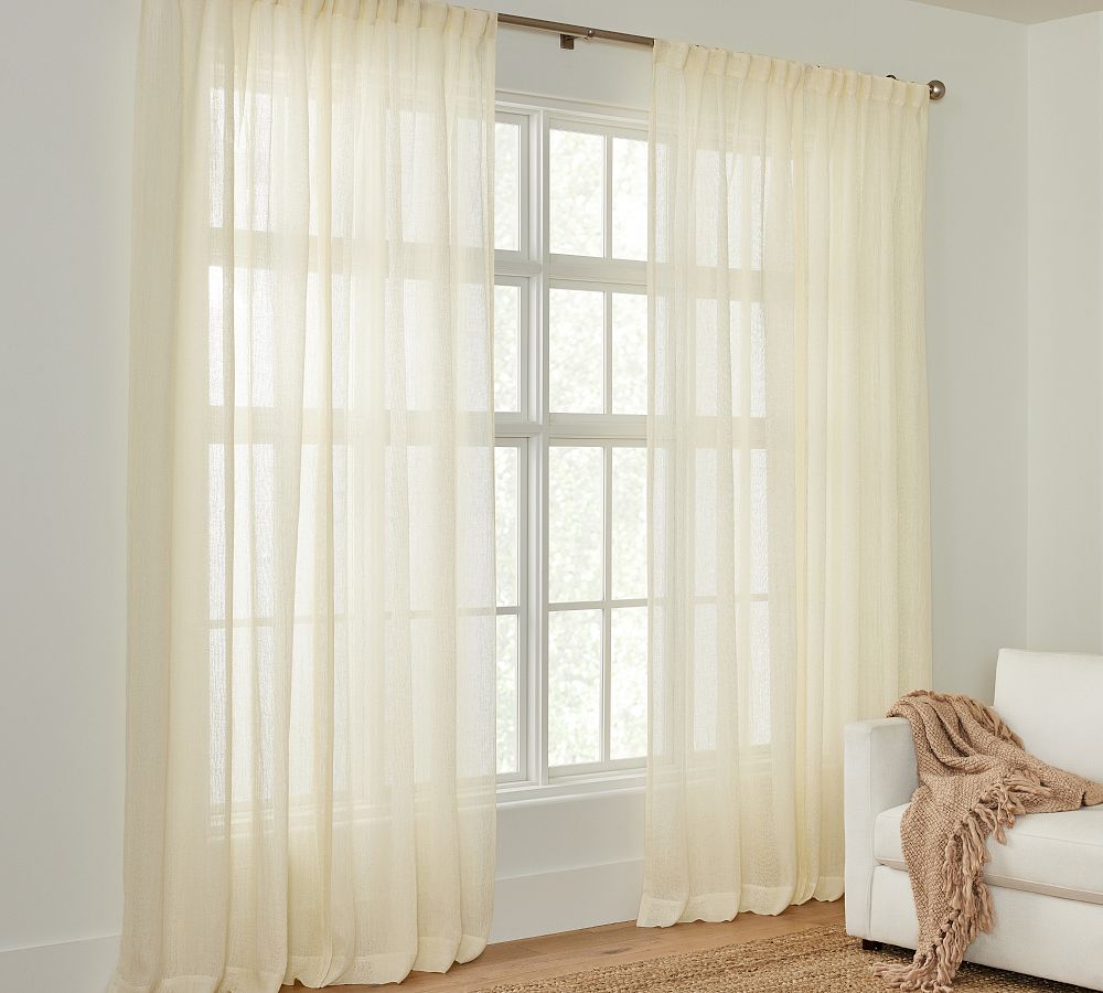 Textured Stripe Sheer Curtain