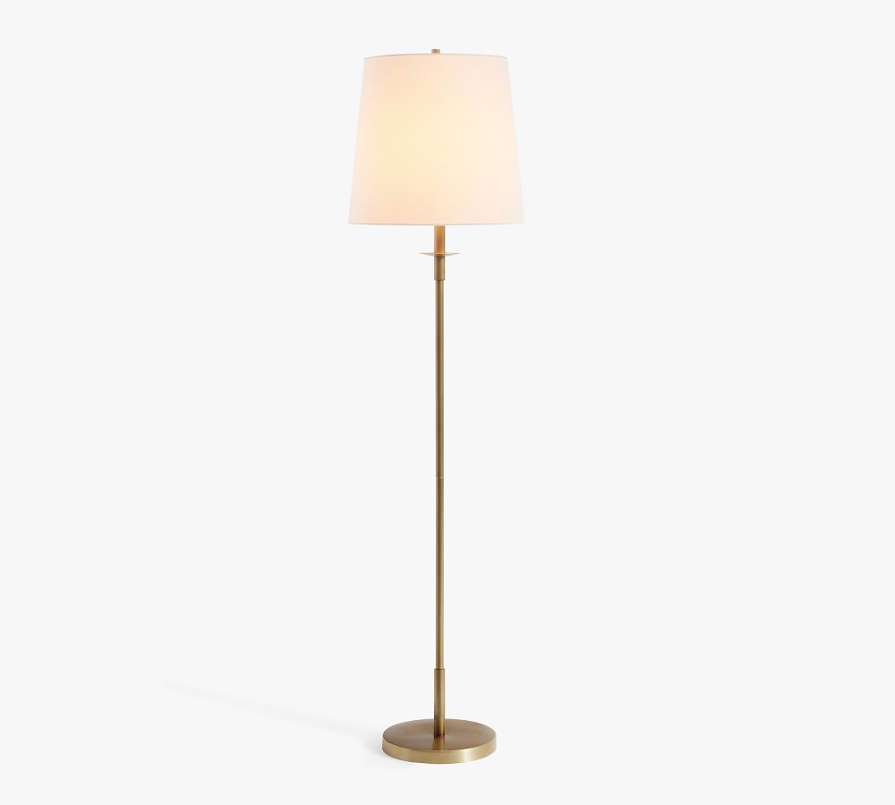 Remington Iron Floor Lamp - Tumbled Brass