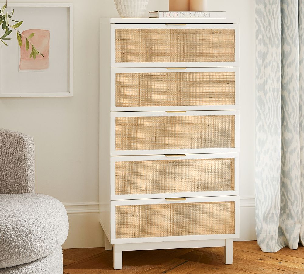 Westly Cane 5-Drawer Tall Dresser (26&quot;)