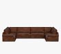 Canyon Roll Arm Leather U-Shaped Sectional (153&quot;&ndash;189&quot;)