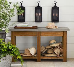 Abbott Concrete &amp; Acacia Outdoor Console Table (55&quot;)