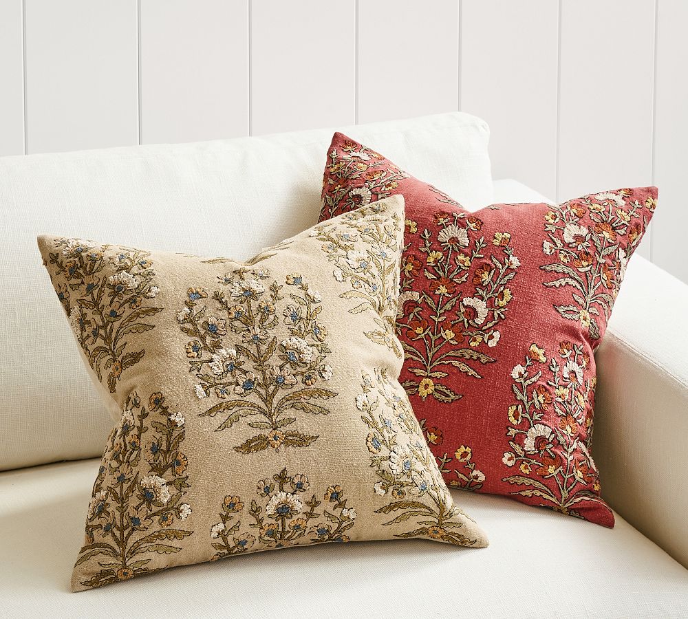 Desiree Floral Embroidered Pillow