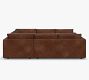 Carmel Slim Arm Leather U-Shaped Sectional (174&quot;&ndash;186&quot;)