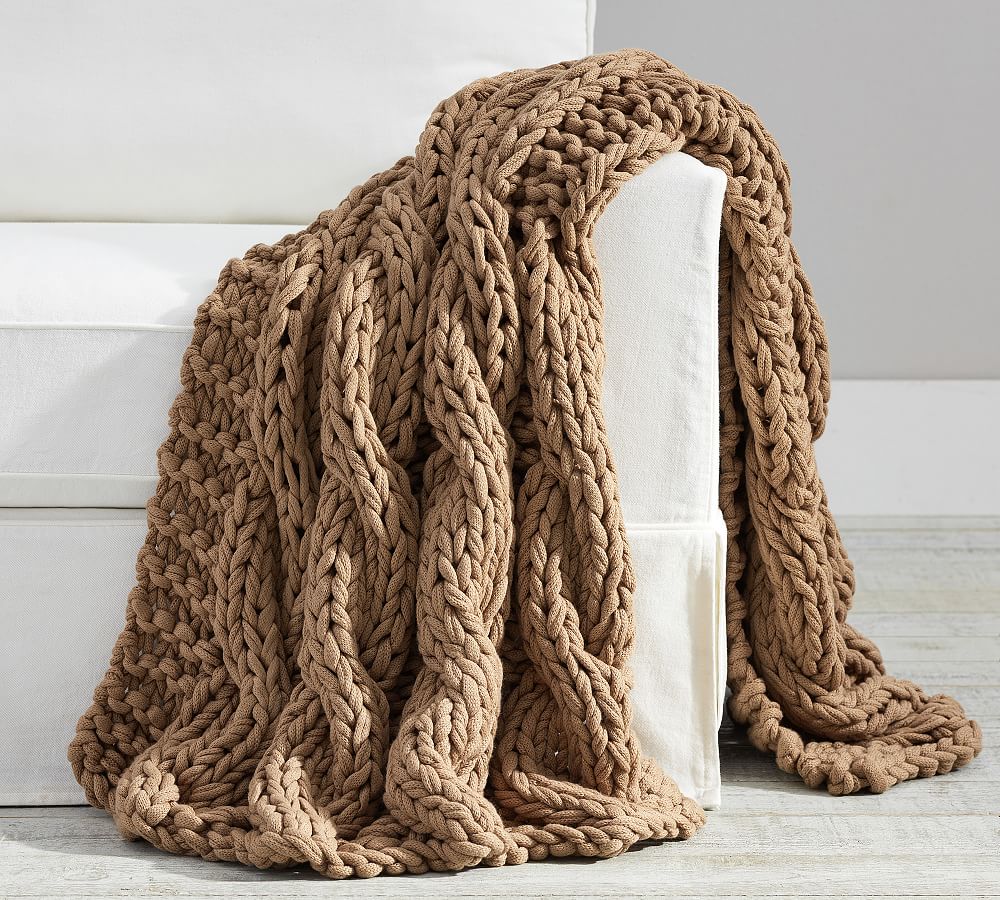 Colossal Handknit Throw - BRONZE