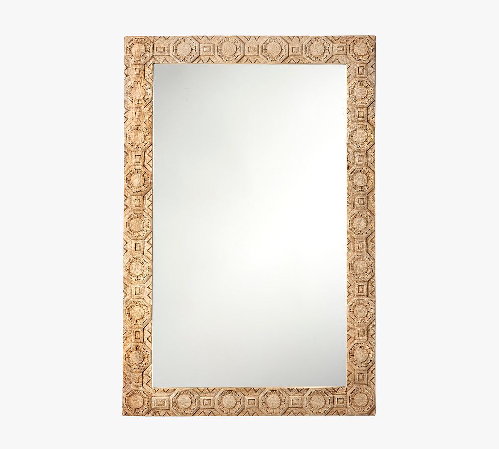 Cora Carved Wood Rectangular Mirror