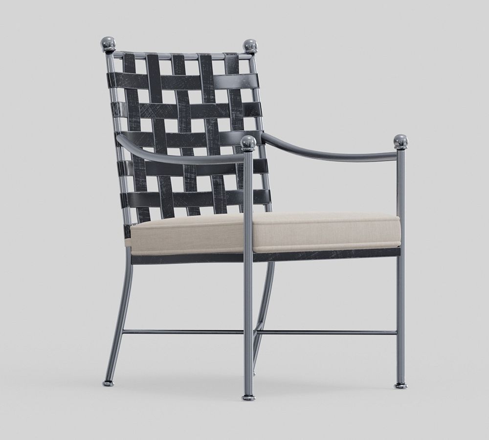 Bowie Metal Dining Armchair with Cushion