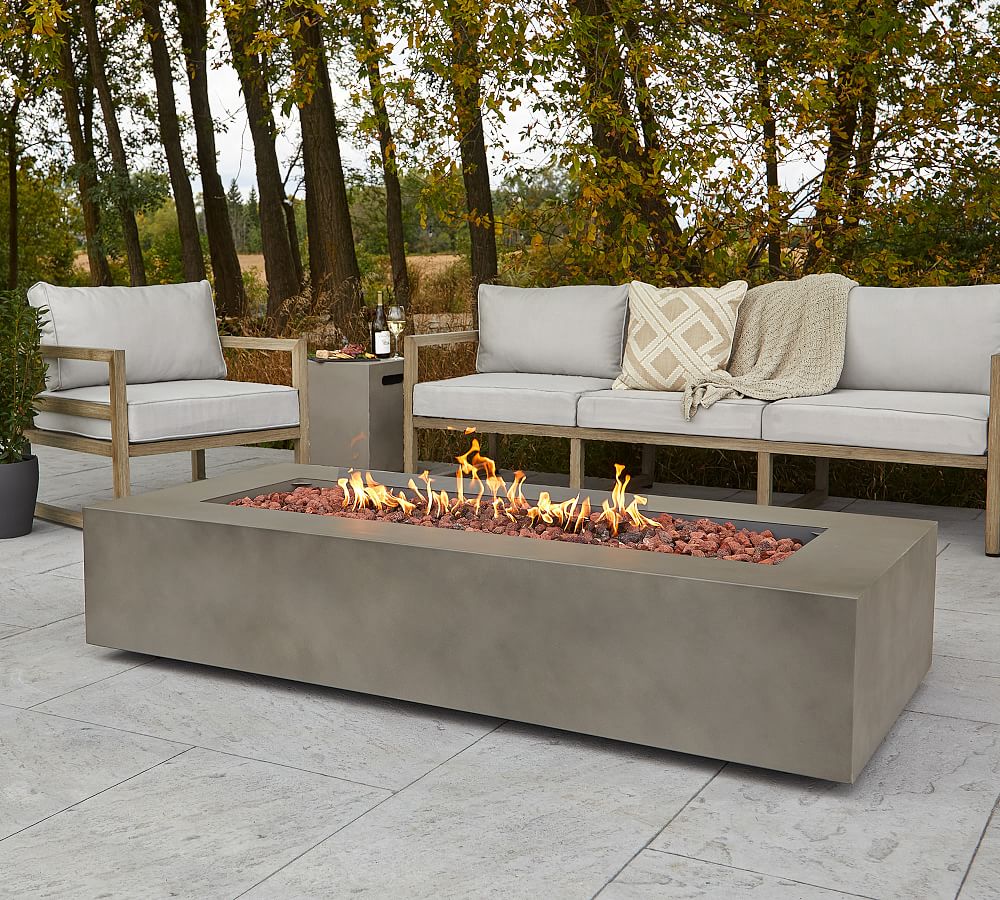 Burrows 70&quot; X 32&quot; Steel Rectangular Propane Fire Pit Table