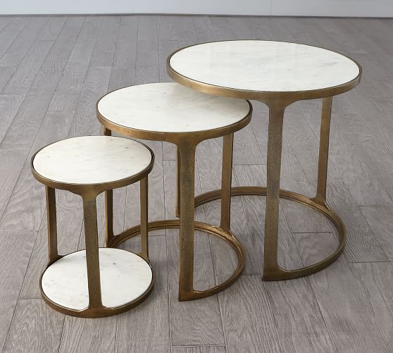 Giada Round Marble Nesting Tables Pottery Barn