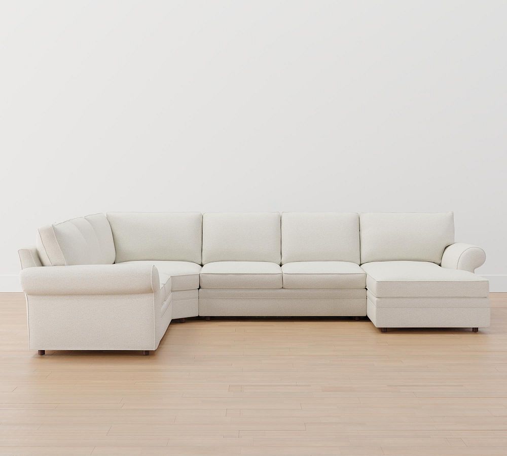 Pearce Roll Arm 4-Piece Wedge Chaise Sectional (147&quot;)