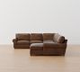 Turner Roll Arm Leather 4-Piece Chaise Sectional (144&quot;)