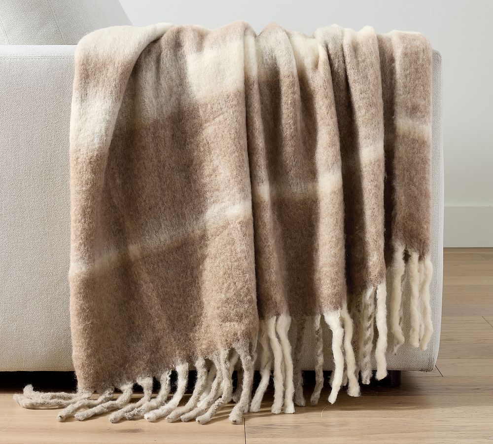 Duluth Checked Faux Mohair Throw
