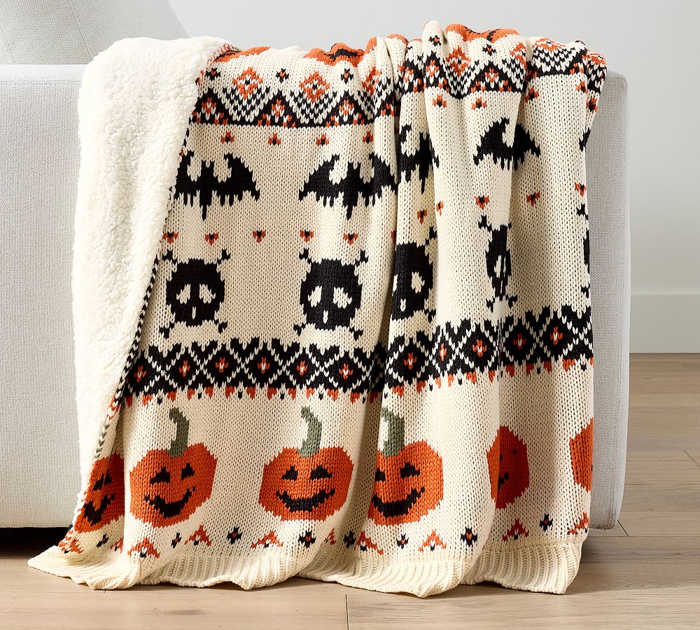 Halloween Fair Isle Knit Jacquard Throw