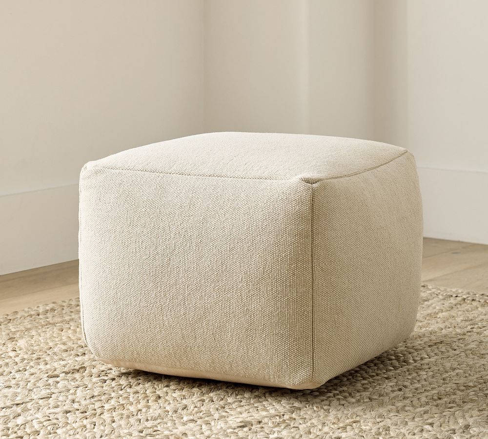 Cora Solid Year Round Pouf | Pottery Barn