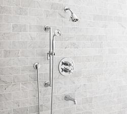 Warby Cross Handle Thermostatic Bathtub &amp; Shower Set with Handshower