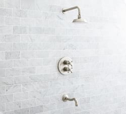 Langford Cross Handle Thermostatic Bathtub &amp; Shower Set