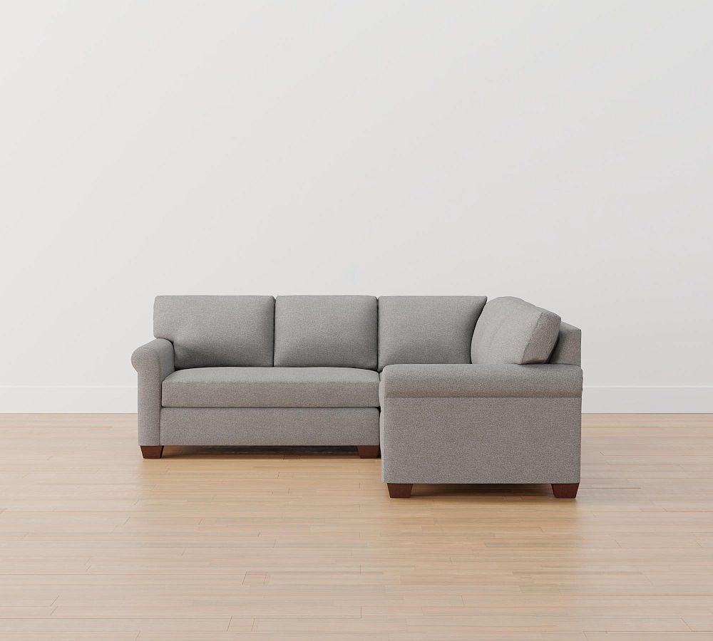York Roll Arm 3-Piece L-Shaped Sectional (93&quot;)