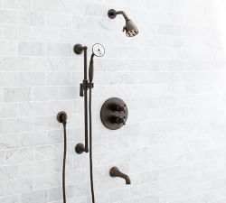 Warby Cross Handle Thermostatic Bathtub &amp; Shower Set with Handshower