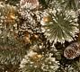 Lit LED Faux Bristle Pine Glitter Wreath &amp; Garland