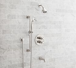 Warby Cross Handle Thermostatic Bathtub &amp; Shower Set with Handshower