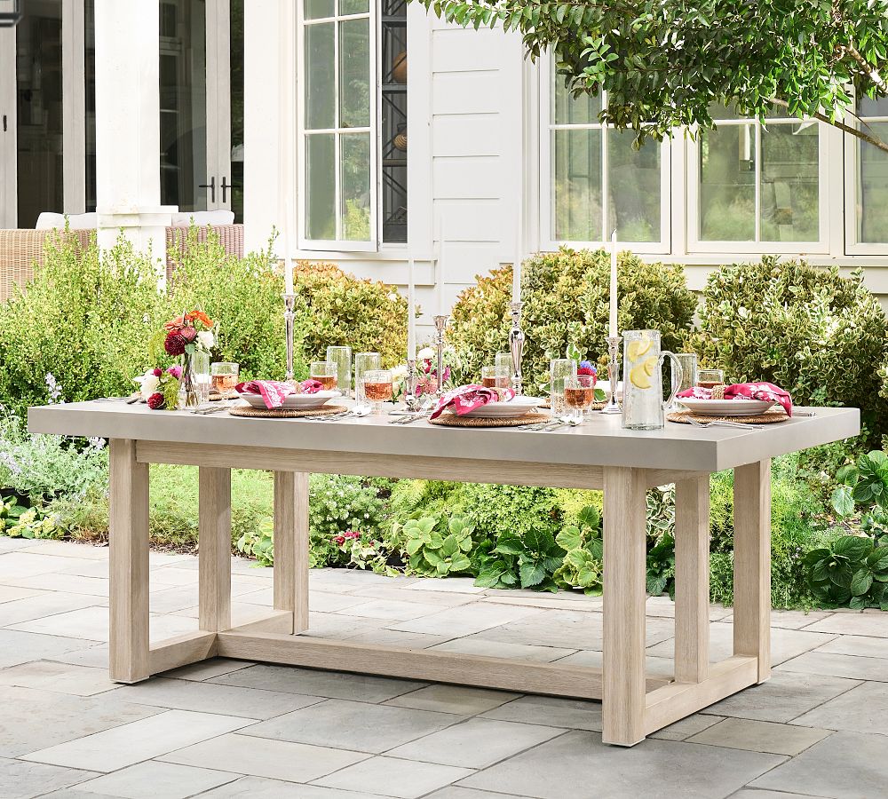Portola Rectangular Concrete Outdoor Dining Table