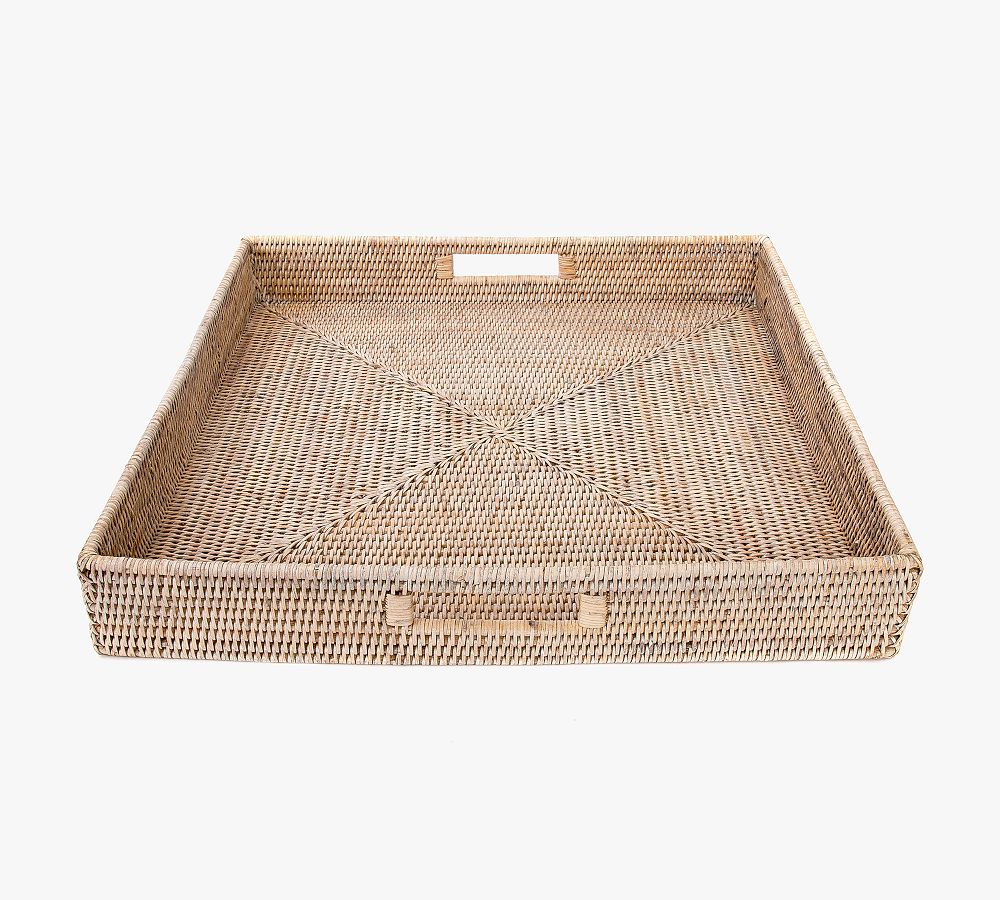 Tava Handwoven Rattan Square Serving Tray