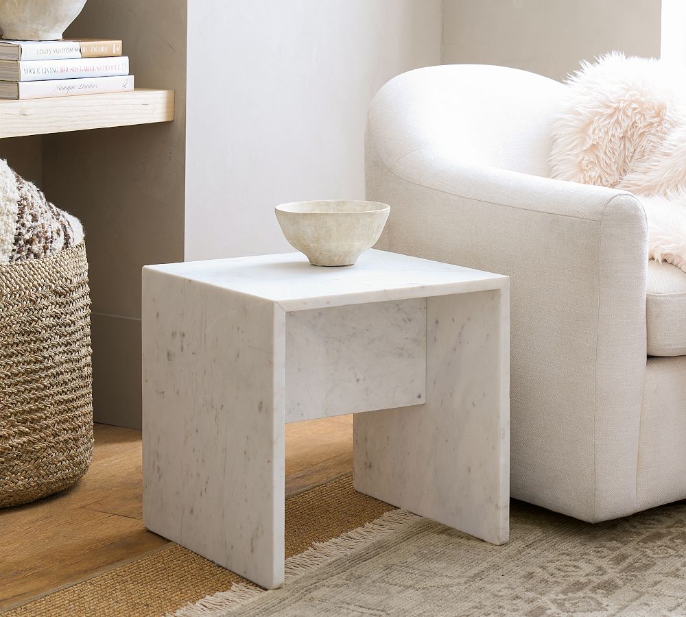 Sansome Square Marble Side Table (18&quot;)
